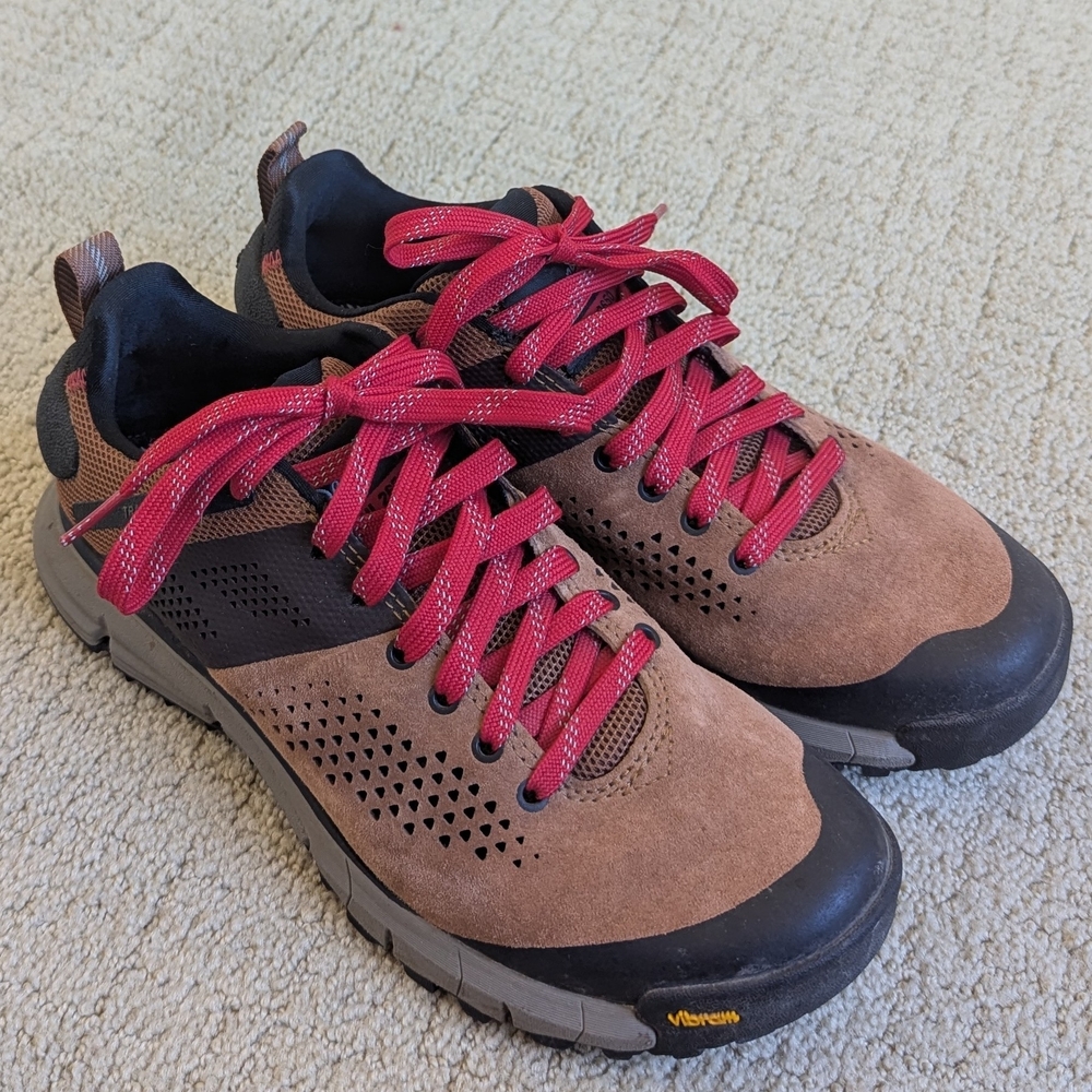Danner Brown Suede Athletic Shoes with Pink Laces